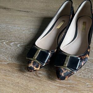 Louise et Cie Leopard Print Flats with Black Bow